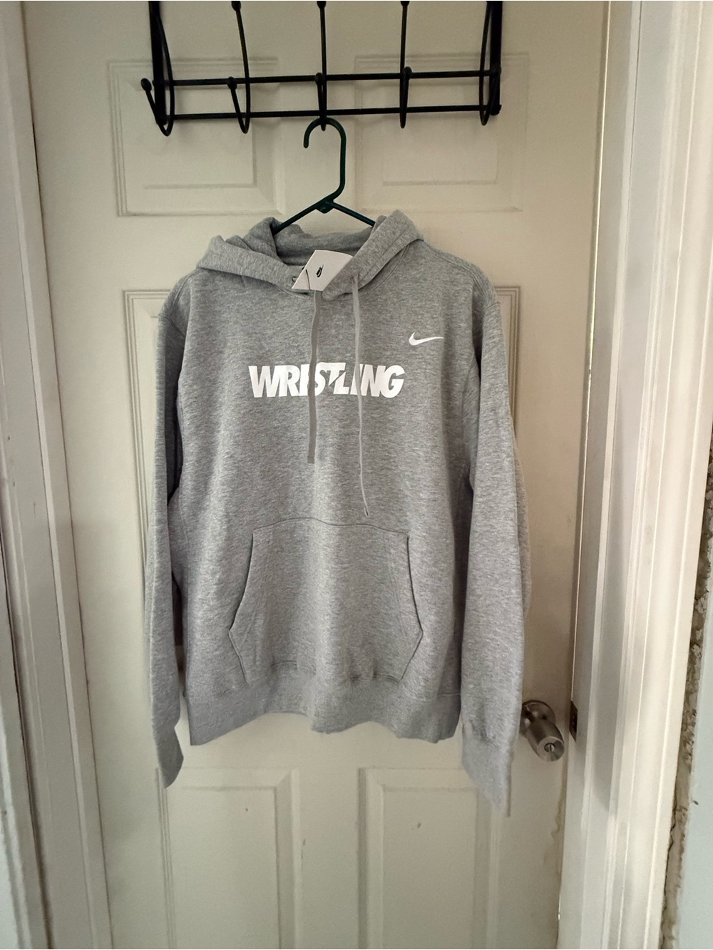Nike Gray Crewneck Hoodie with White 'WRESTLING'
